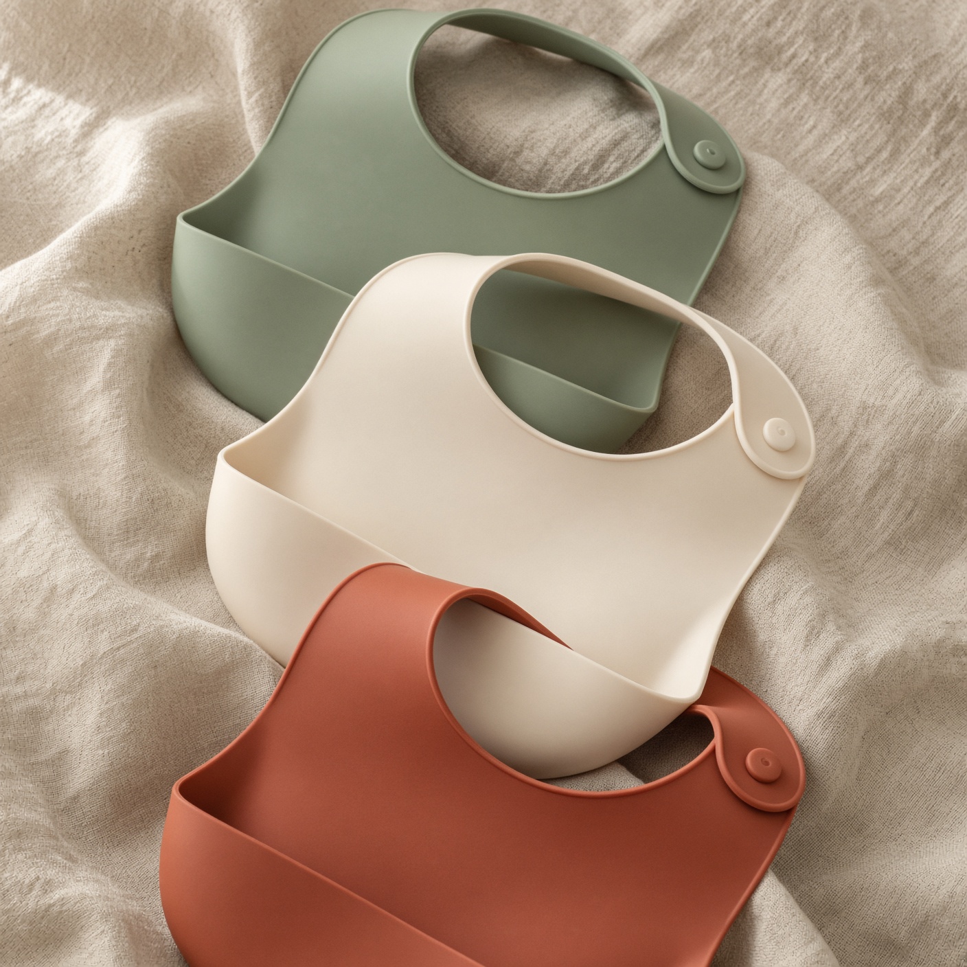 Soft Silicone Baby Bib Set